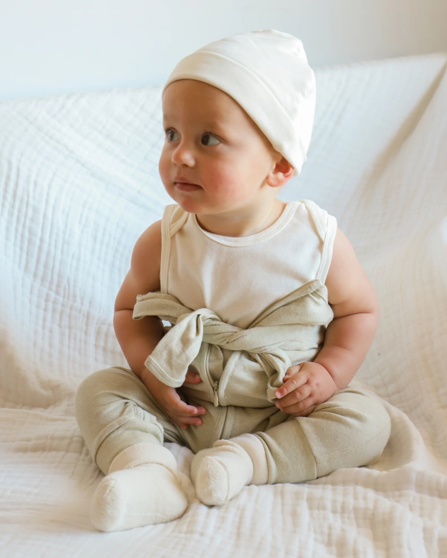 Undyed Organic Cotton Sleeveless Body Suit