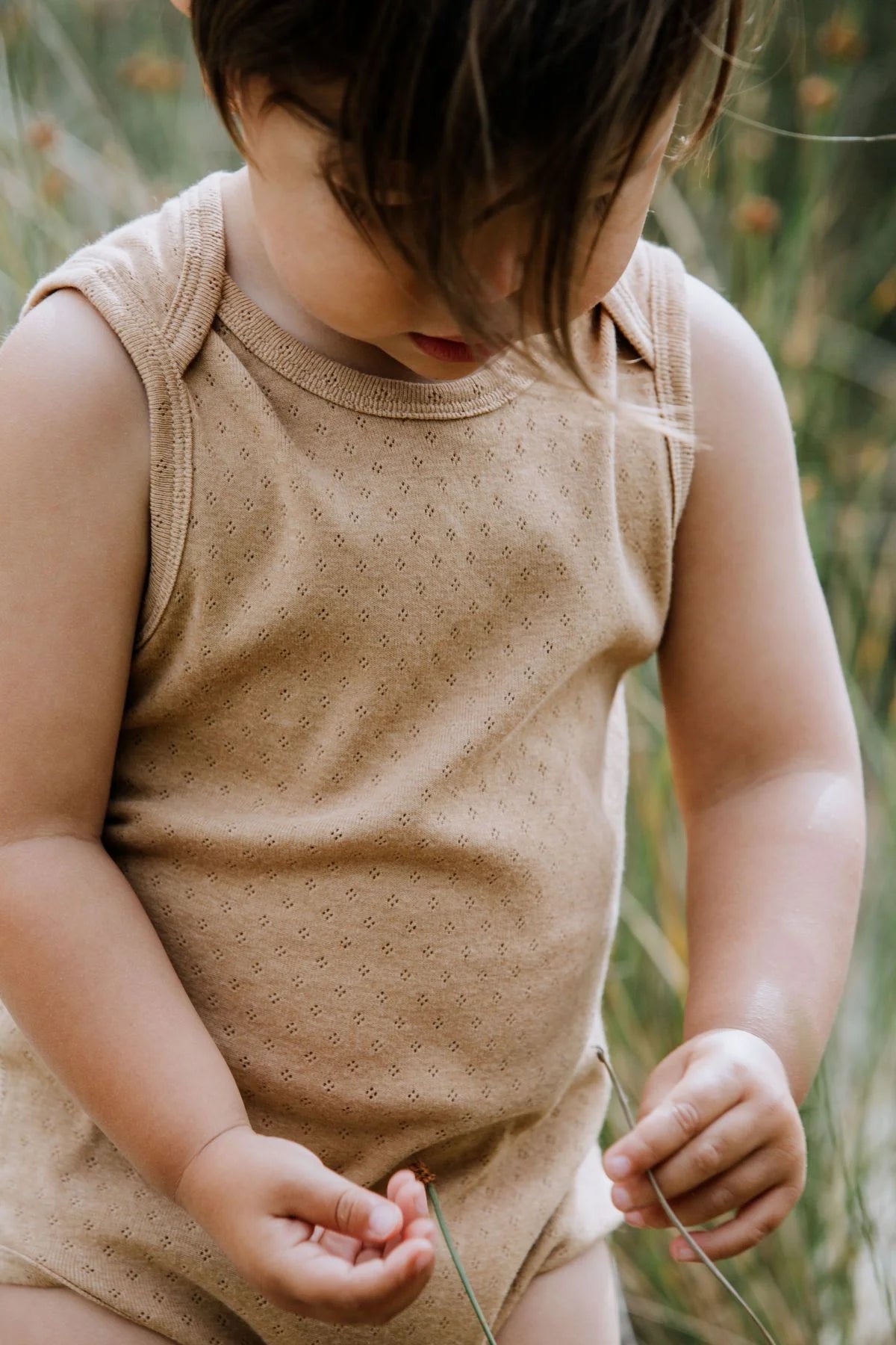 Undyed Organic Cotton Pointelle Bodysuit