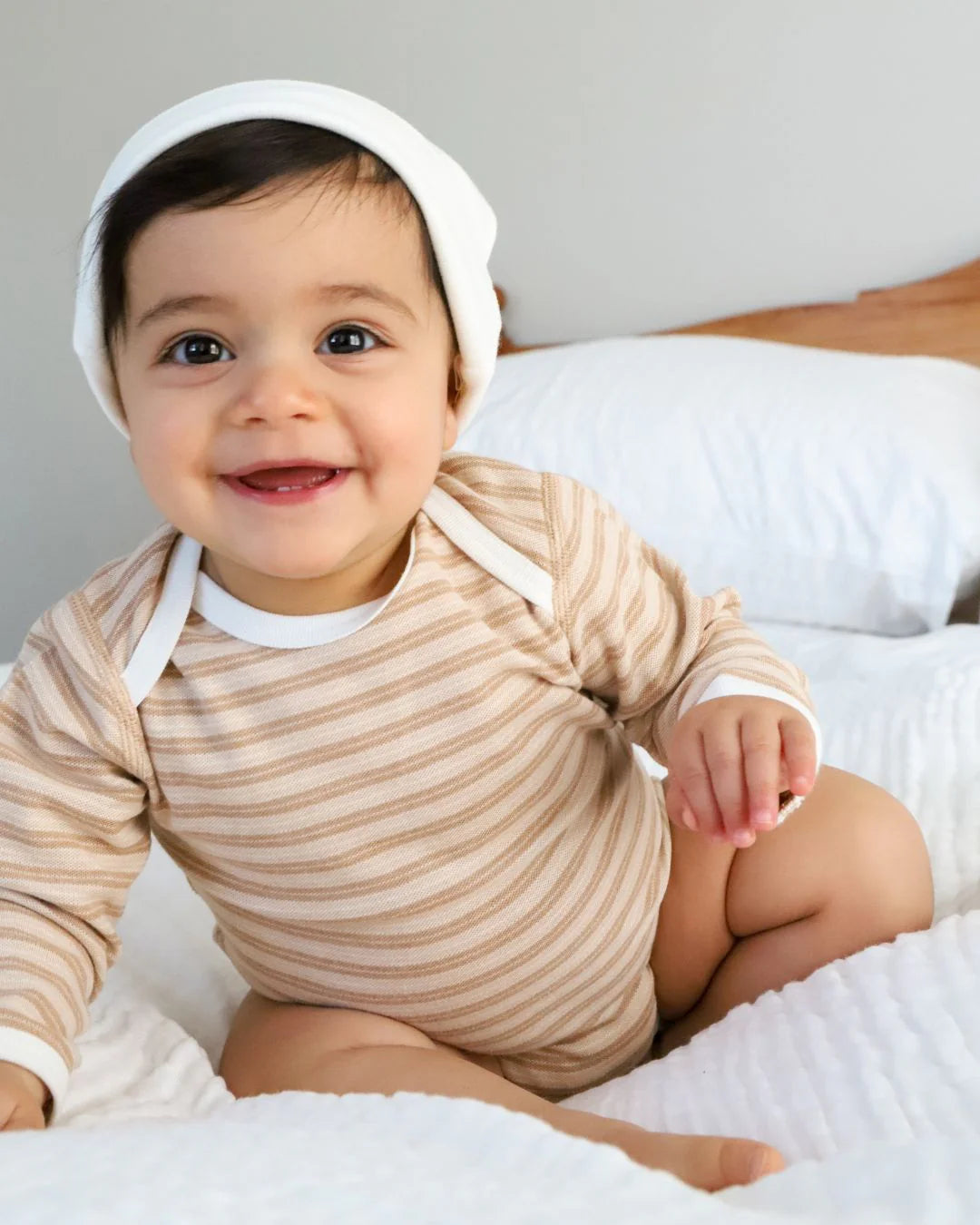 Undyed Organic Cotton Double Stripe Bodysuit