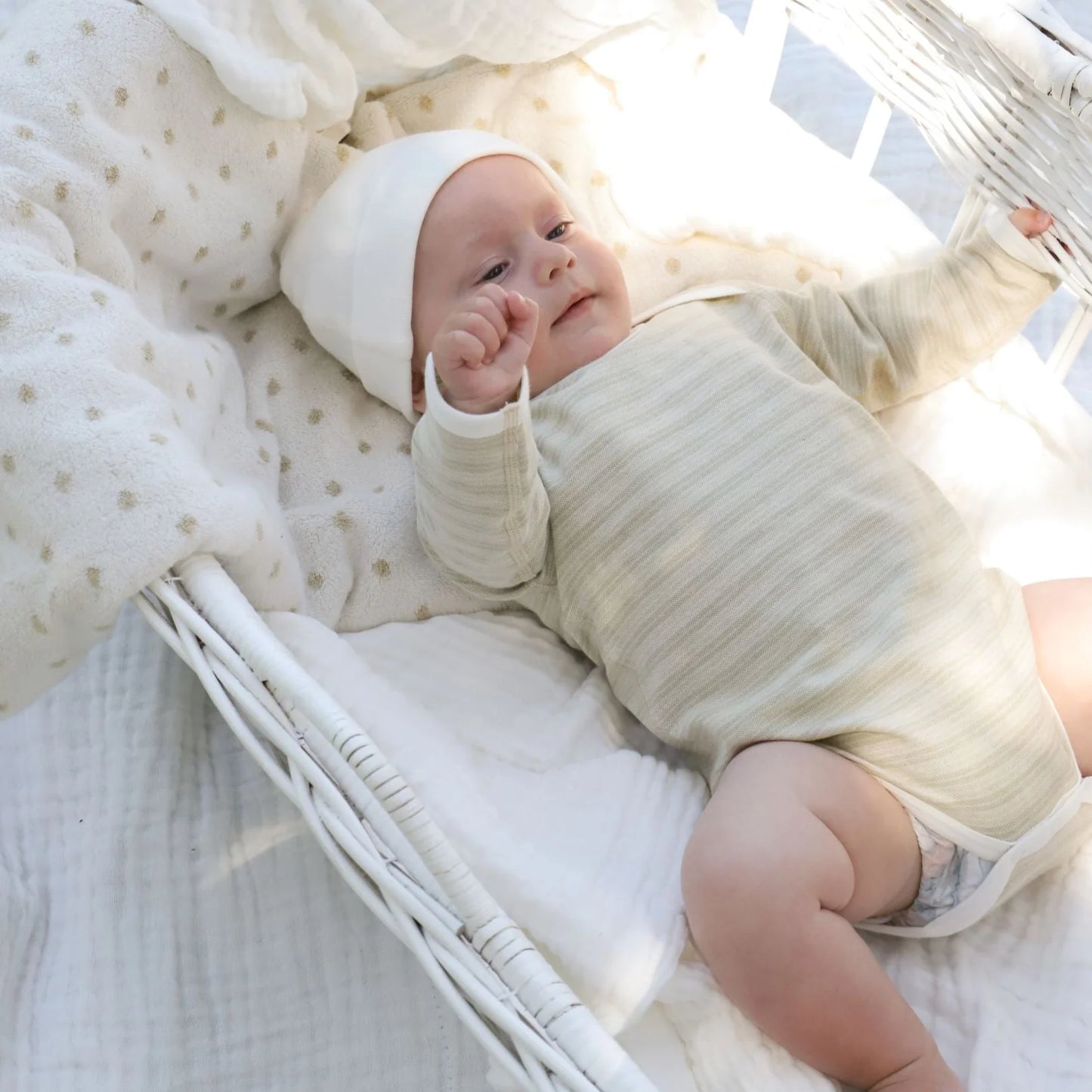 Undyed Organic Cotton Double Stripe Bodysuit