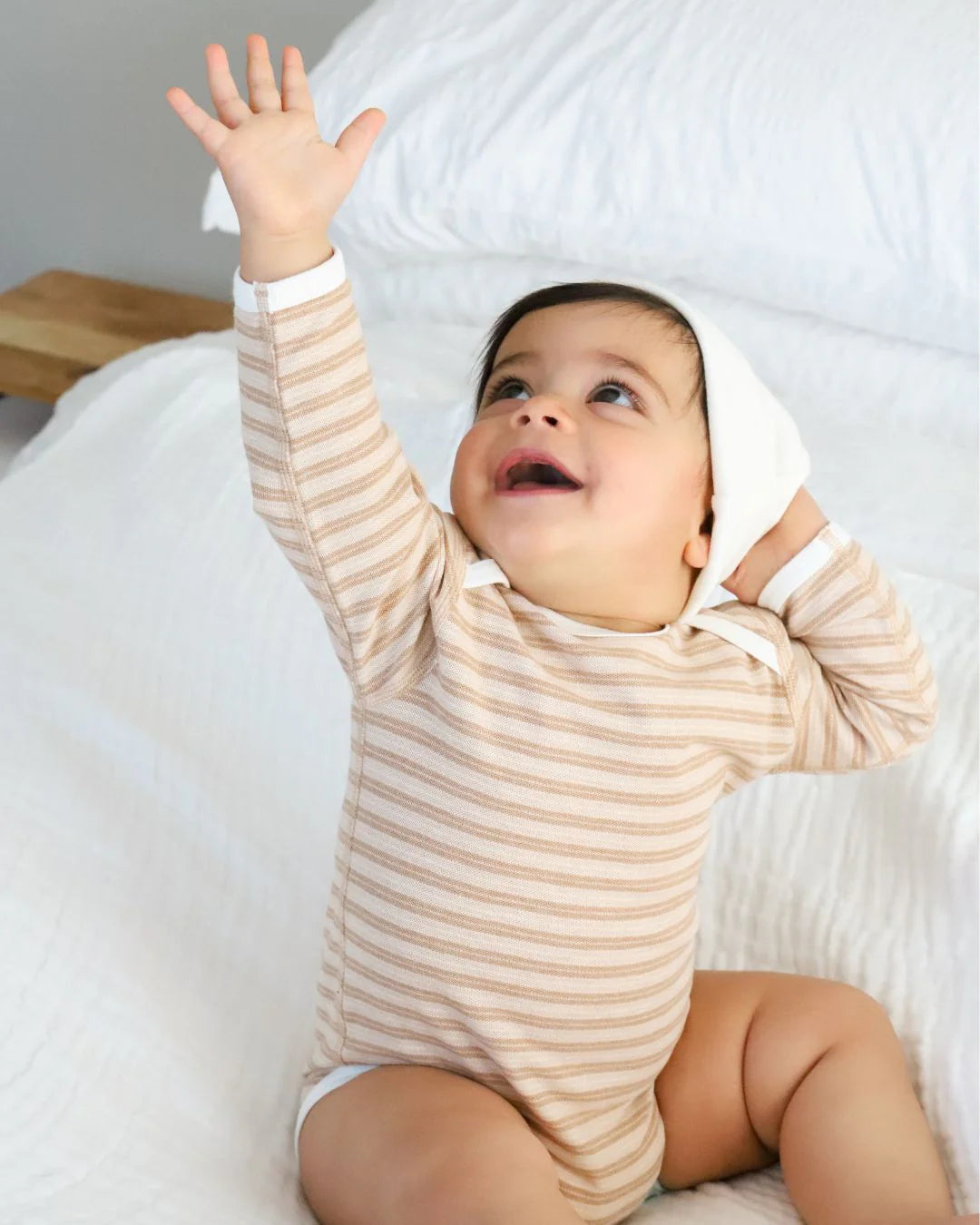 Undyed Organic Cotton Double Stripe Bodysuit