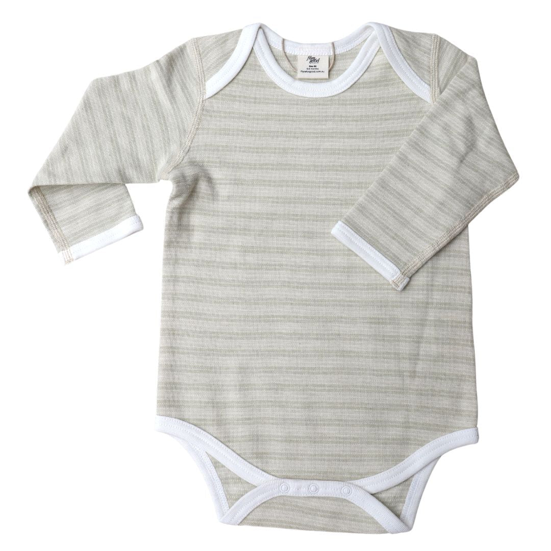 Undyed Organic Cotton Double Stripe Bodysuit